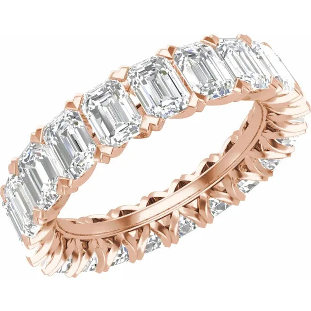 ETERNITY RING Emerald Shape Natural Diamonds