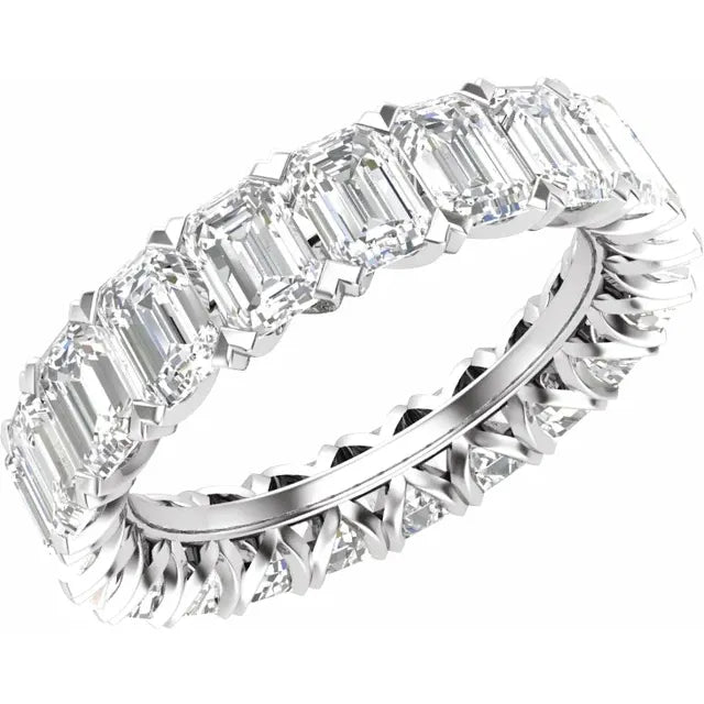 ETERNITY RING Emerald Shape Natural Diamonds