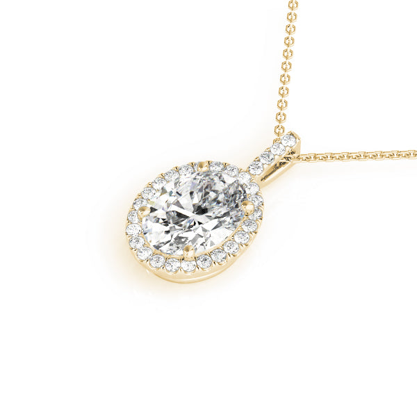 OVAL SHAPE  NATURAL DIAMOND PENDANT WITH HELO