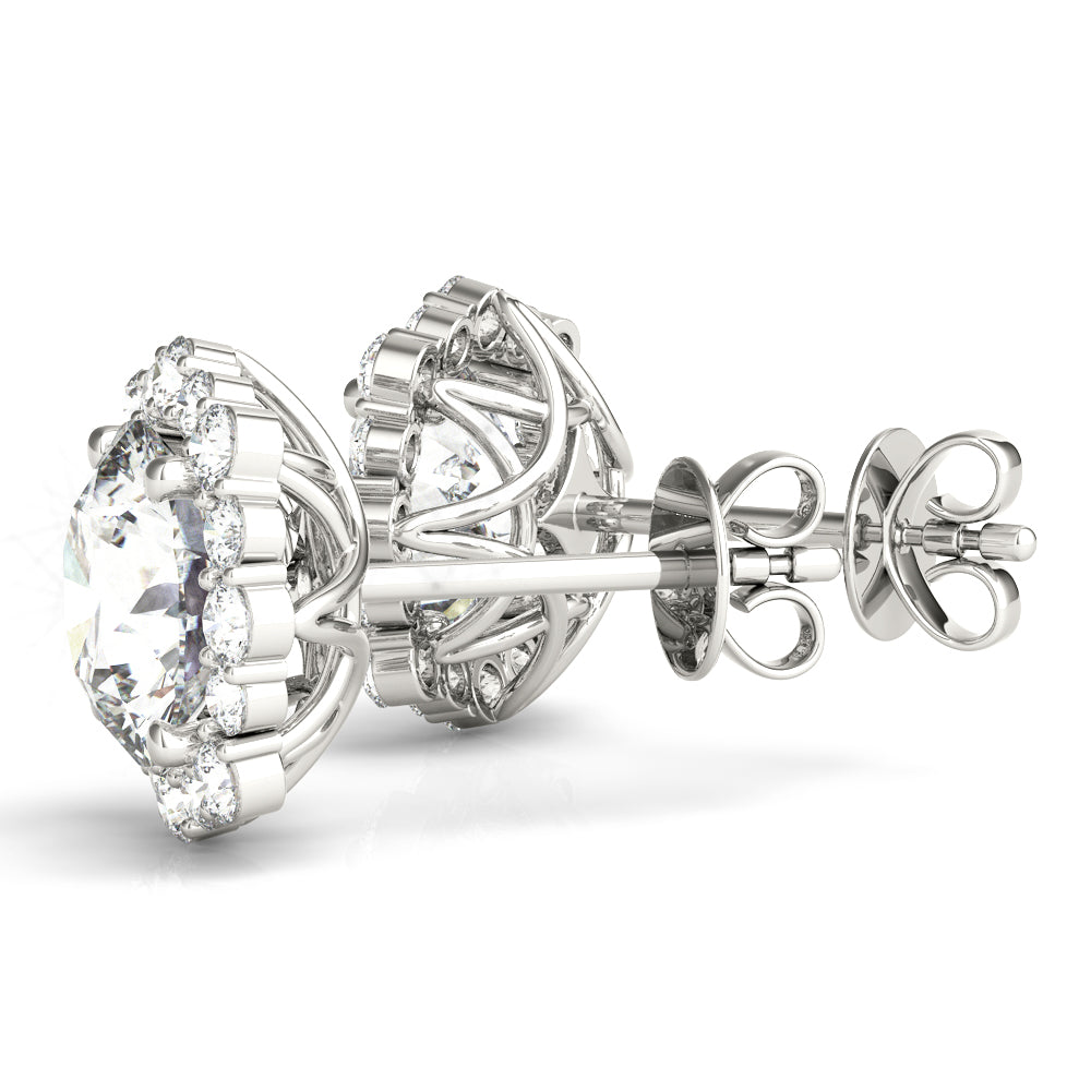 EARINGS ROUND SHAPE NATURAL DIAMONDS WITH HELLO