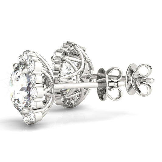 EARINGS ROUND SHAPE NATURAL DIAMONDS WITH HELLO