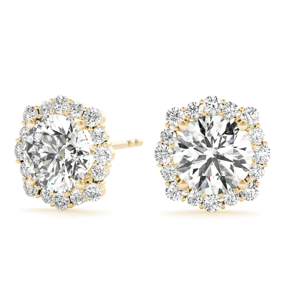 EARINGS ROUND SHAPE NATURAL DIAMONDS WITH HELLO