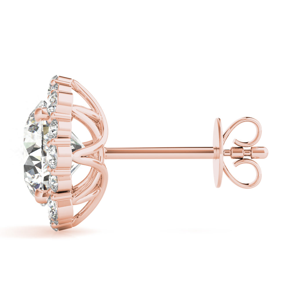 EARINGS ROUND SHAPE NATURAL DIAMONDS WITH HELLO