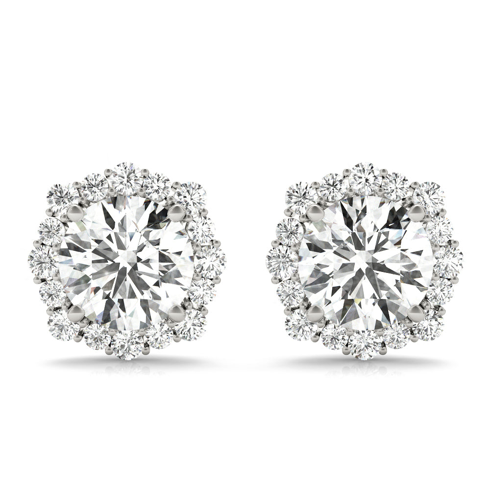 EARINGS ROUND SHAPE NATURAL DIAMONDS WITH HELLO