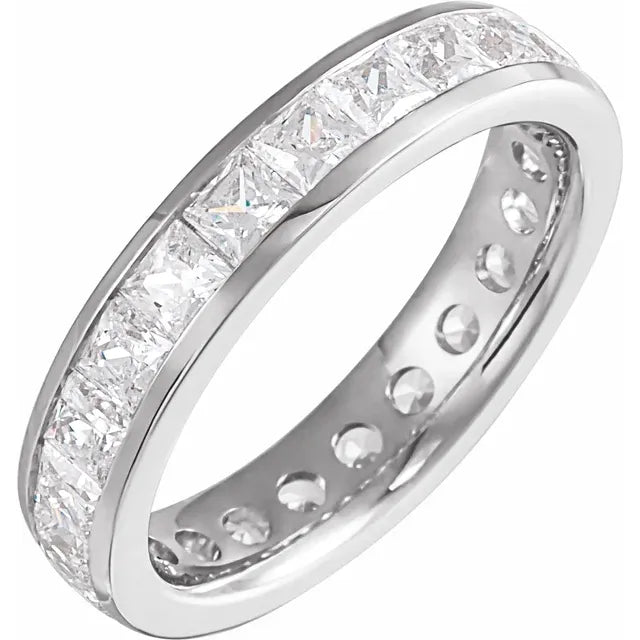 Eternity Ring Princess cut Natural Diamonds