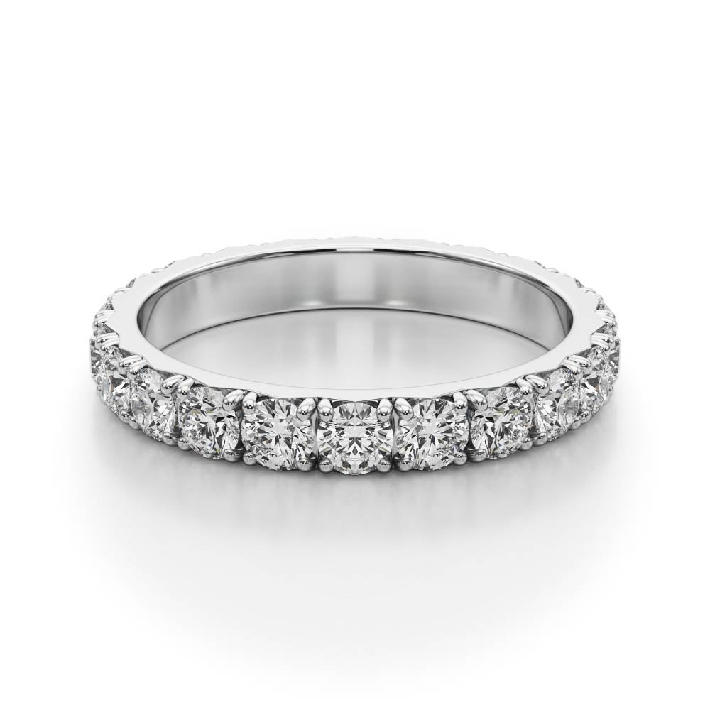 ETERNITY RING WITH ROUND SHAPE NATURAL DIAMONDS FRENCH PAVE